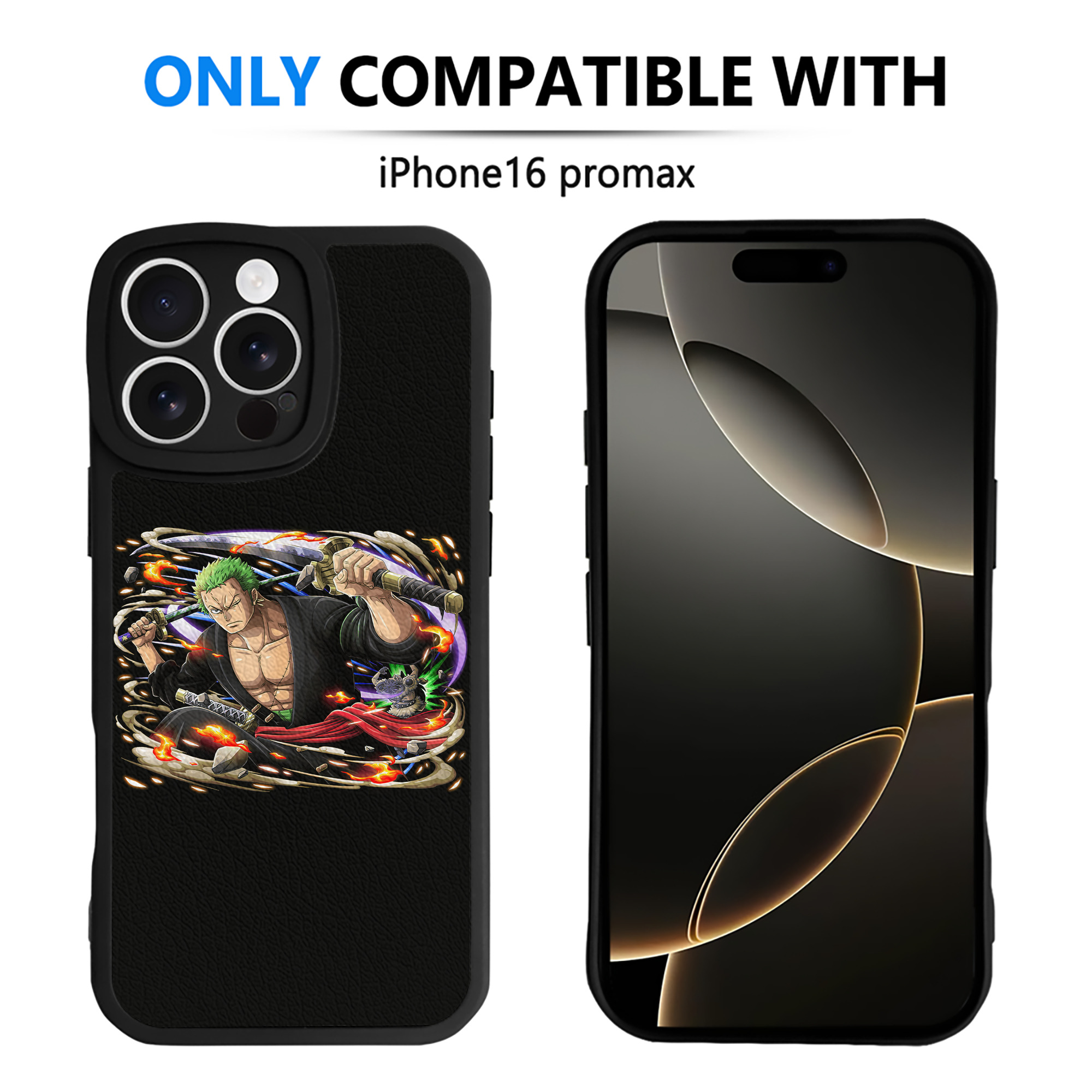 （画像用） ワンピース ロロノア・ゾロ ONE PIECE Roronoa Zoro 【iPhone 16シリーズ対応】シリコンスマホケース（レザー調） 材質：シリコン